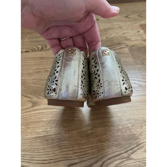 COACH Gold Metallic Ballet Leather Flats Size 10 - Picture 4 of 8